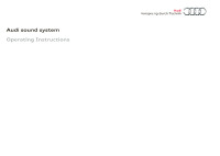 Audi A4 S4 Sound System - Owners Manual 2010 EN 